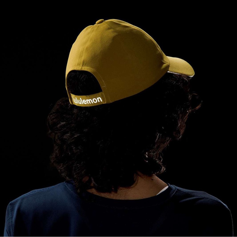 lululemon fast and free running hat once size auric gold